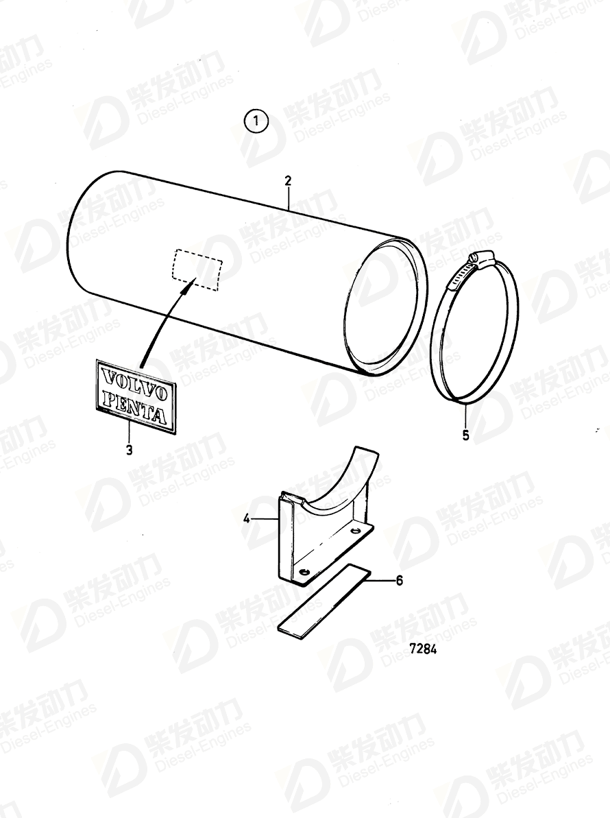 VOLVO Water heater 1144069 Drawing